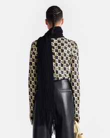 Womens | Mikela Printed Silk-Twill Turtleneck Top | Diamond Check