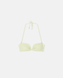 Manou Ruched Halterneck Bikini Top | Shadow Lime