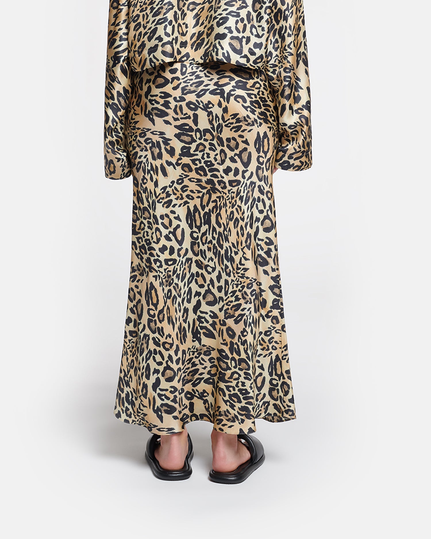 Sabeen Printed Twill-Silk Midi Skirt | Leopard