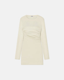 Womens | Feiko Draped Mesh-Jersey Mini Dress | White Wax