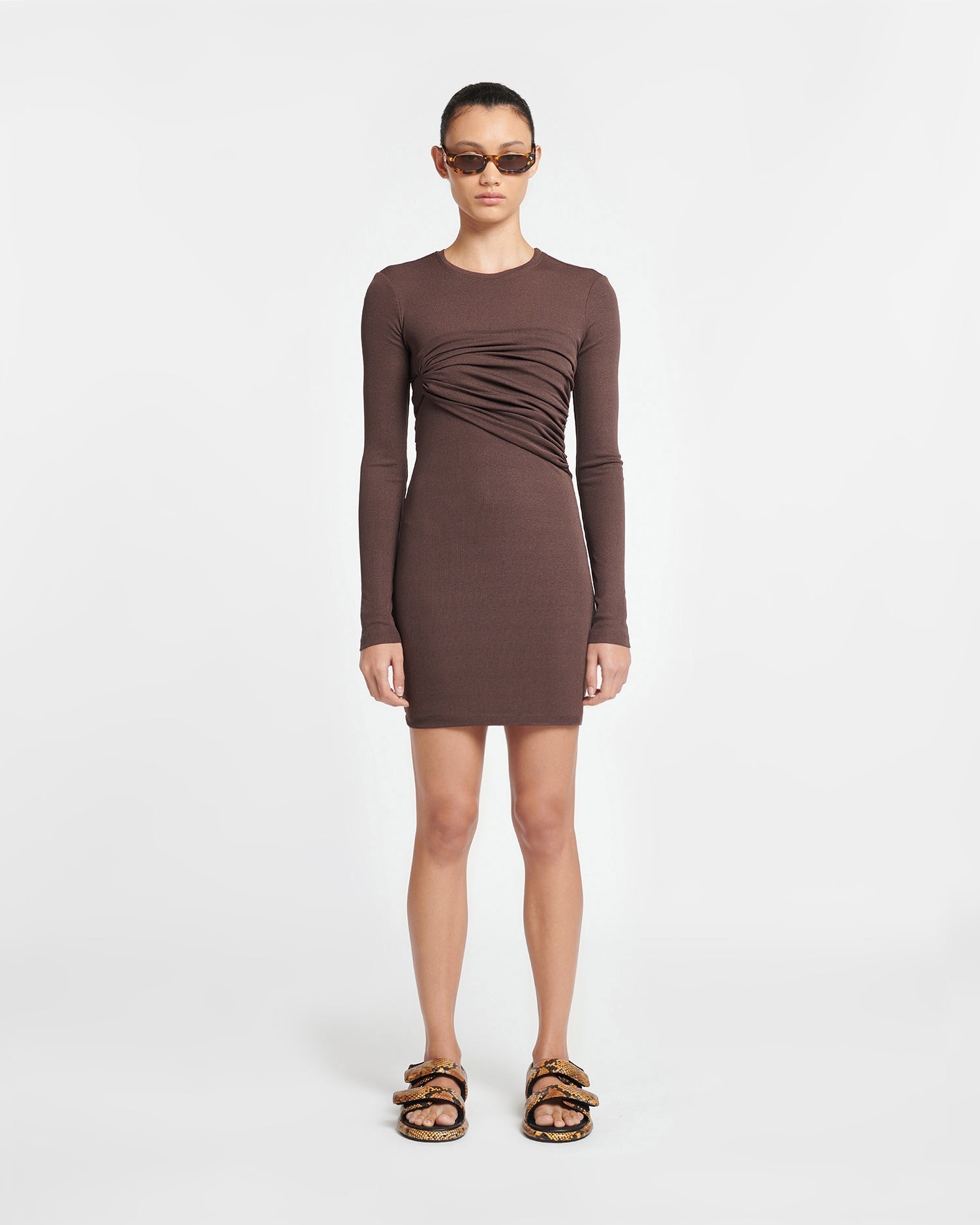 Feiko Draped Mesh-Jersey Mini Dress | Nutmeg