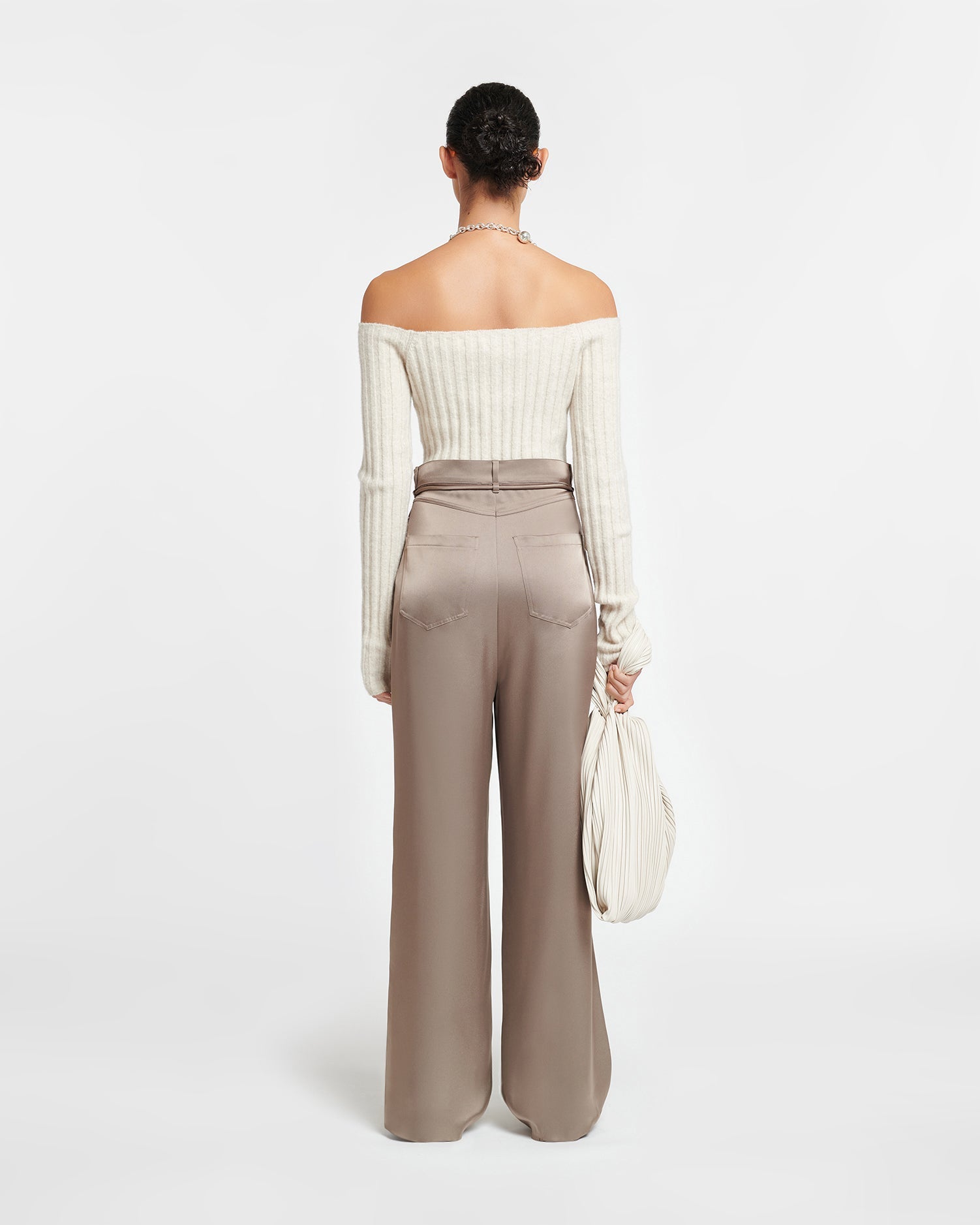 Sidone Off-The-Shoulder Jersey Cardigan | Creme