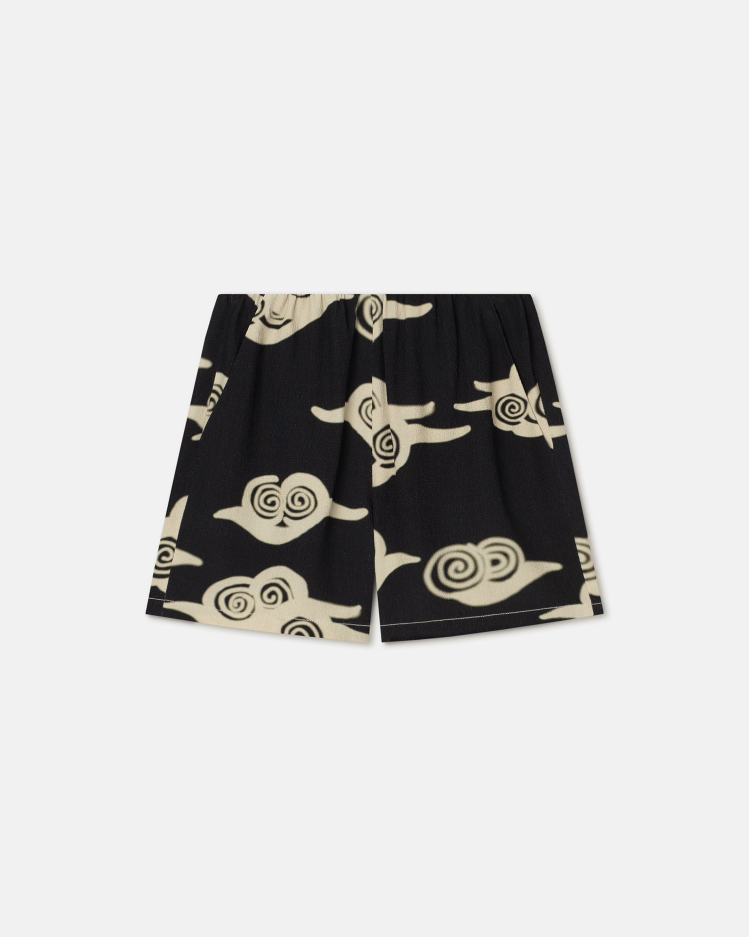 Womens | Masami Printed Crepe Shorts | Cloud Black/Creme