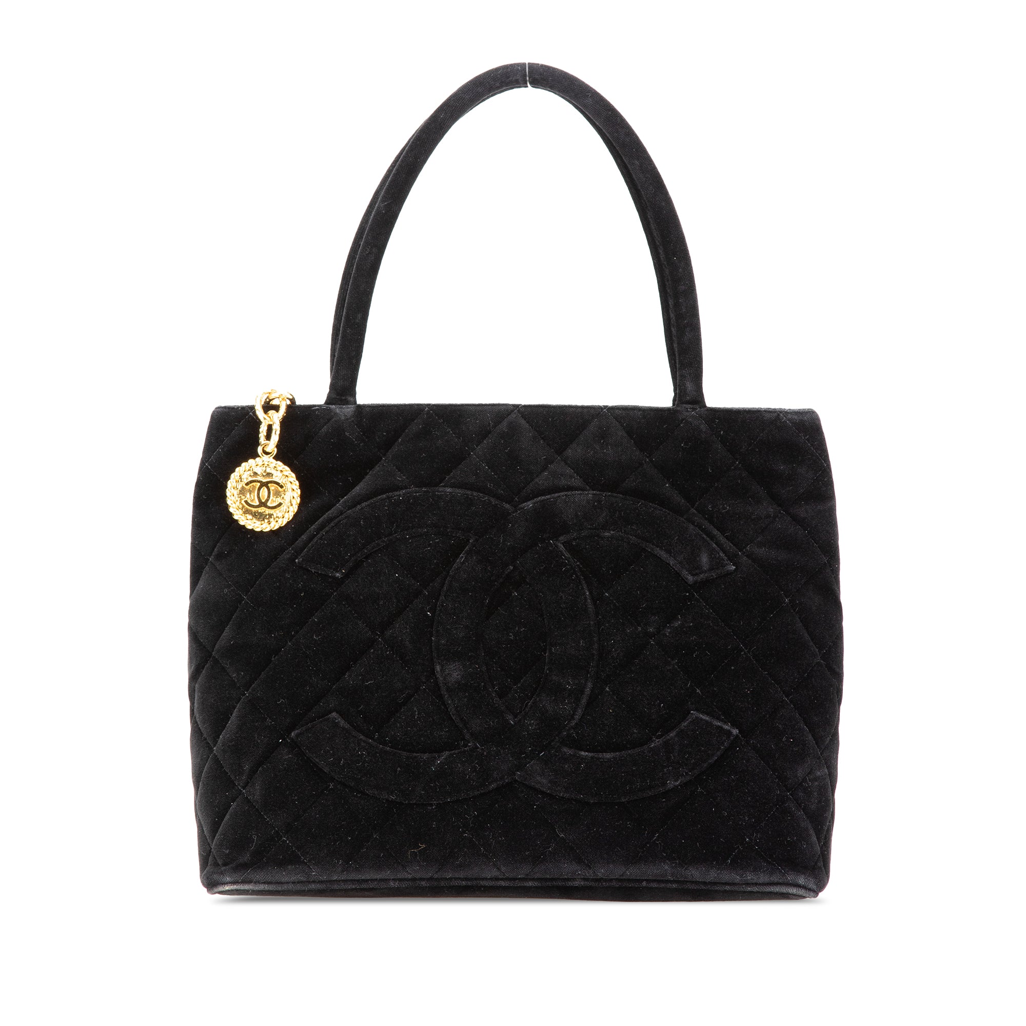Chanel | Pre-Owned Velvet Medallion Tote | Black