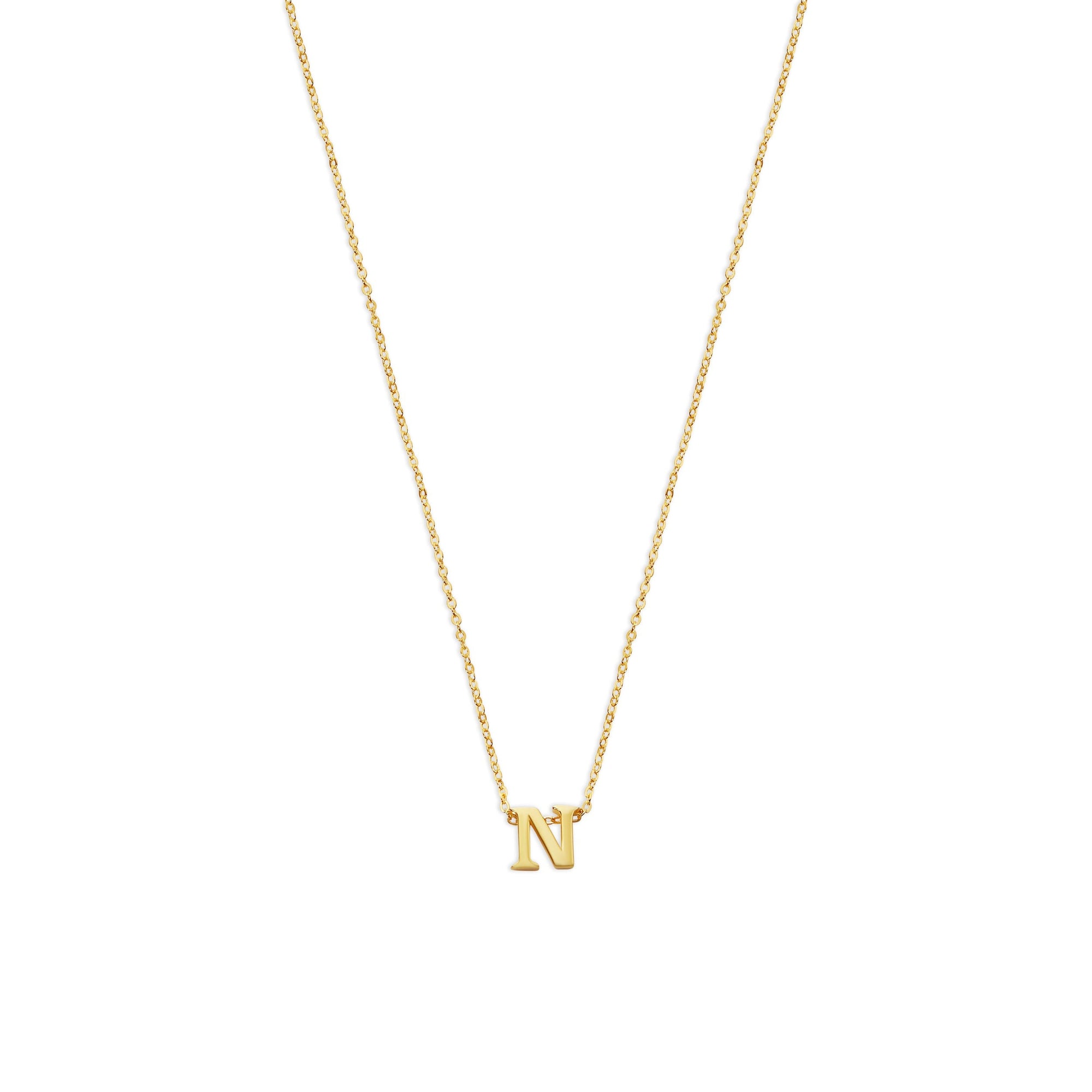 The Tiny Single Initial Block Necklace | 18KT Gold Vermeil