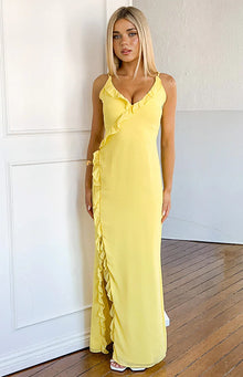 Nahanee Ruffle Maxi Dress | Yellow