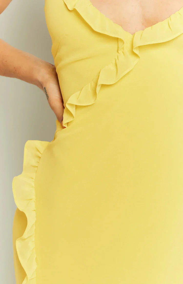 Nahanee Ruffle Maxi Dress | Yellow