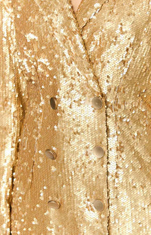 Natalie Sequin Blazer Mini Dress | Gold