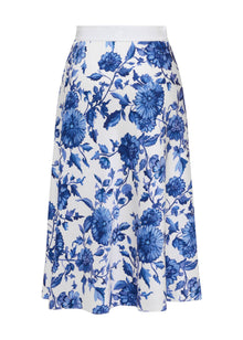 National Style Printed Skirt | Blue