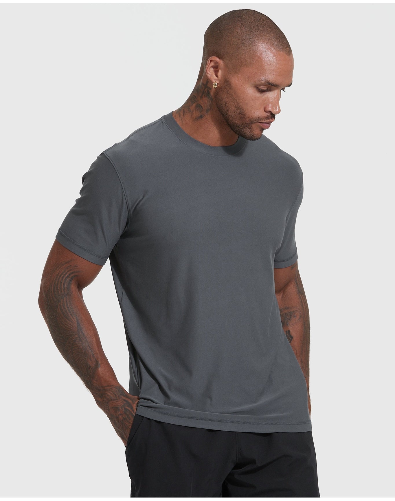 Navy Active Crew Neck Tee | Heather