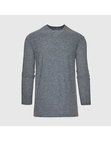 Navy Active Long Sleeve Crew T-Shirt | Heather