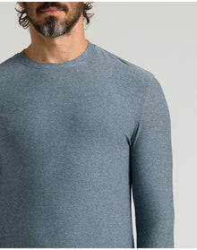 Navy Active Long Sleeve Crew T-Shirt | Heather