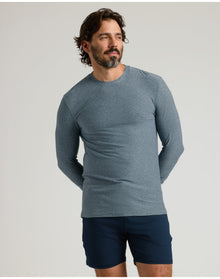 Navy Active Long Sleeve Crew T-Shirt | Heather