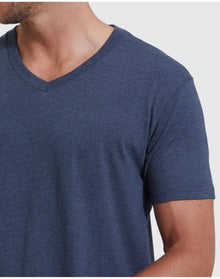 Navy Classic V-Neck | Heather