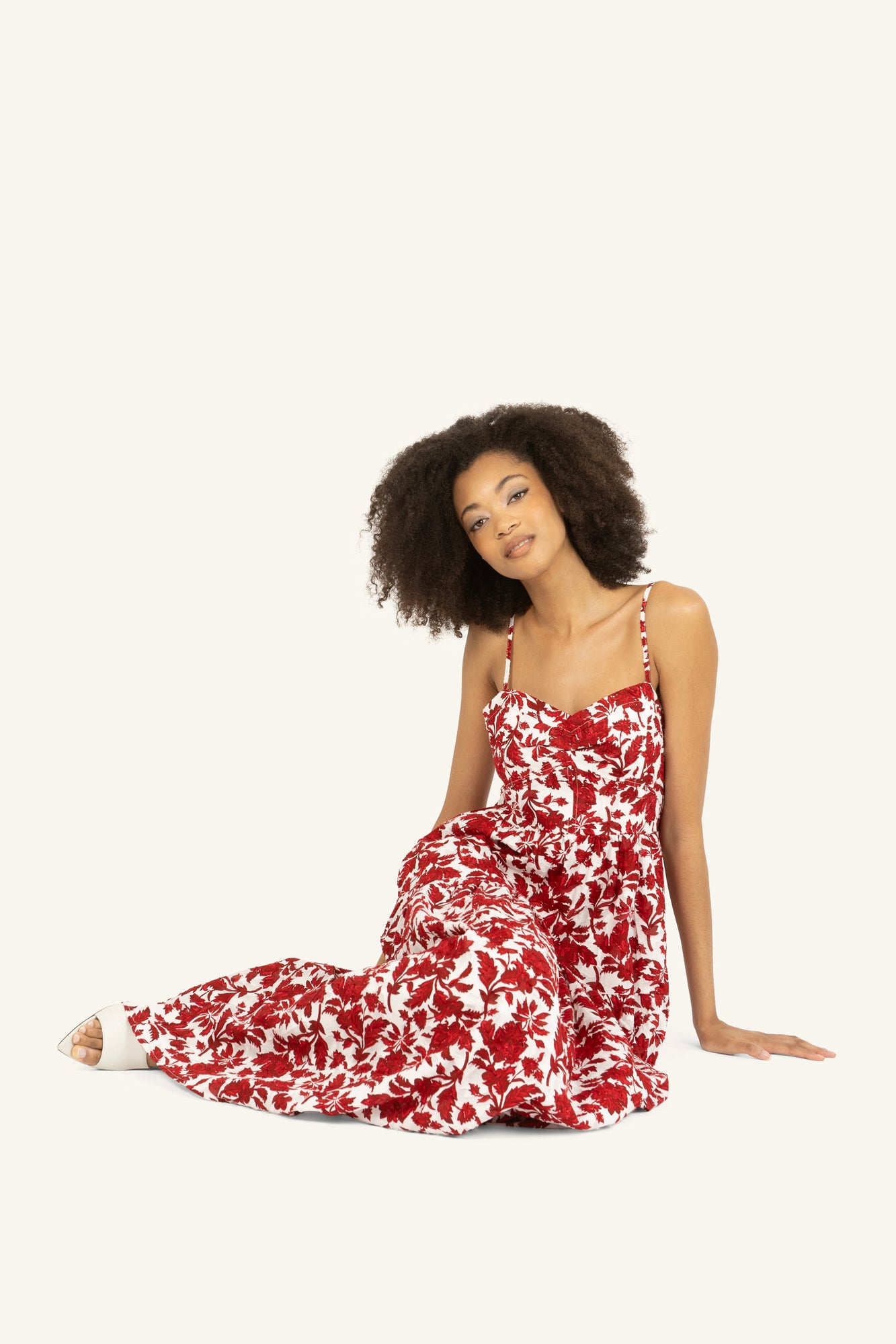 Nehru Dress | Red Floral Print