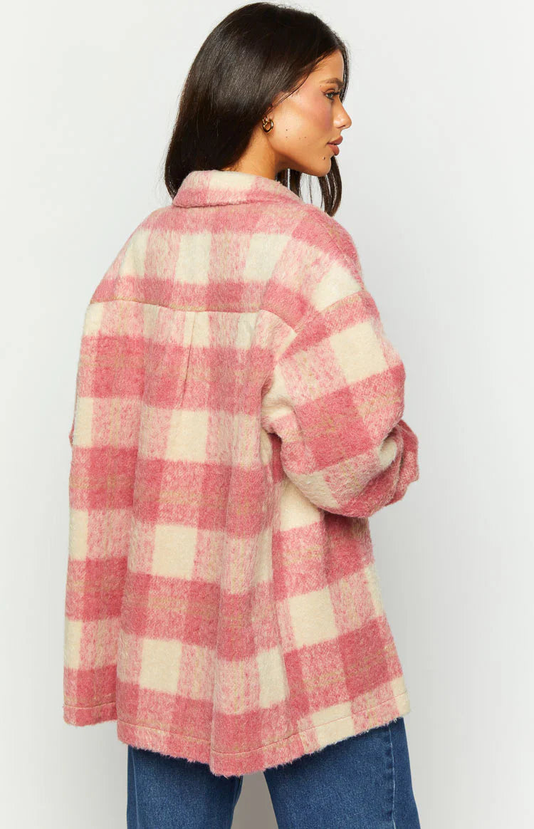 Neve Check Jacket | Pink