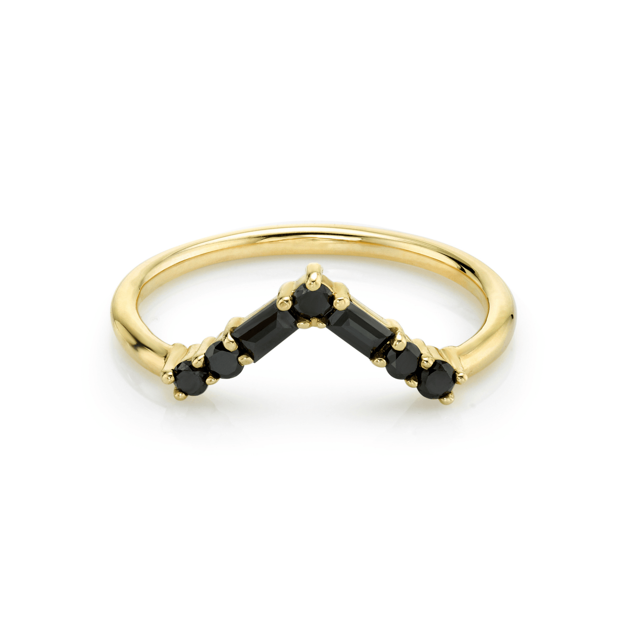 Women | Black Diamond Jaclyn Band | 14k Yellow Gold