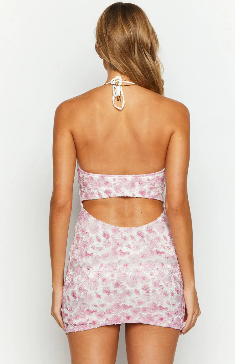 Novalie Lace Mini Dress | Pink