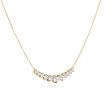 Womens | Smile Pendant Necklace | 10K Yellow Gold | 2 CTW Round Cut Lab Grown Diamond | F-VS2