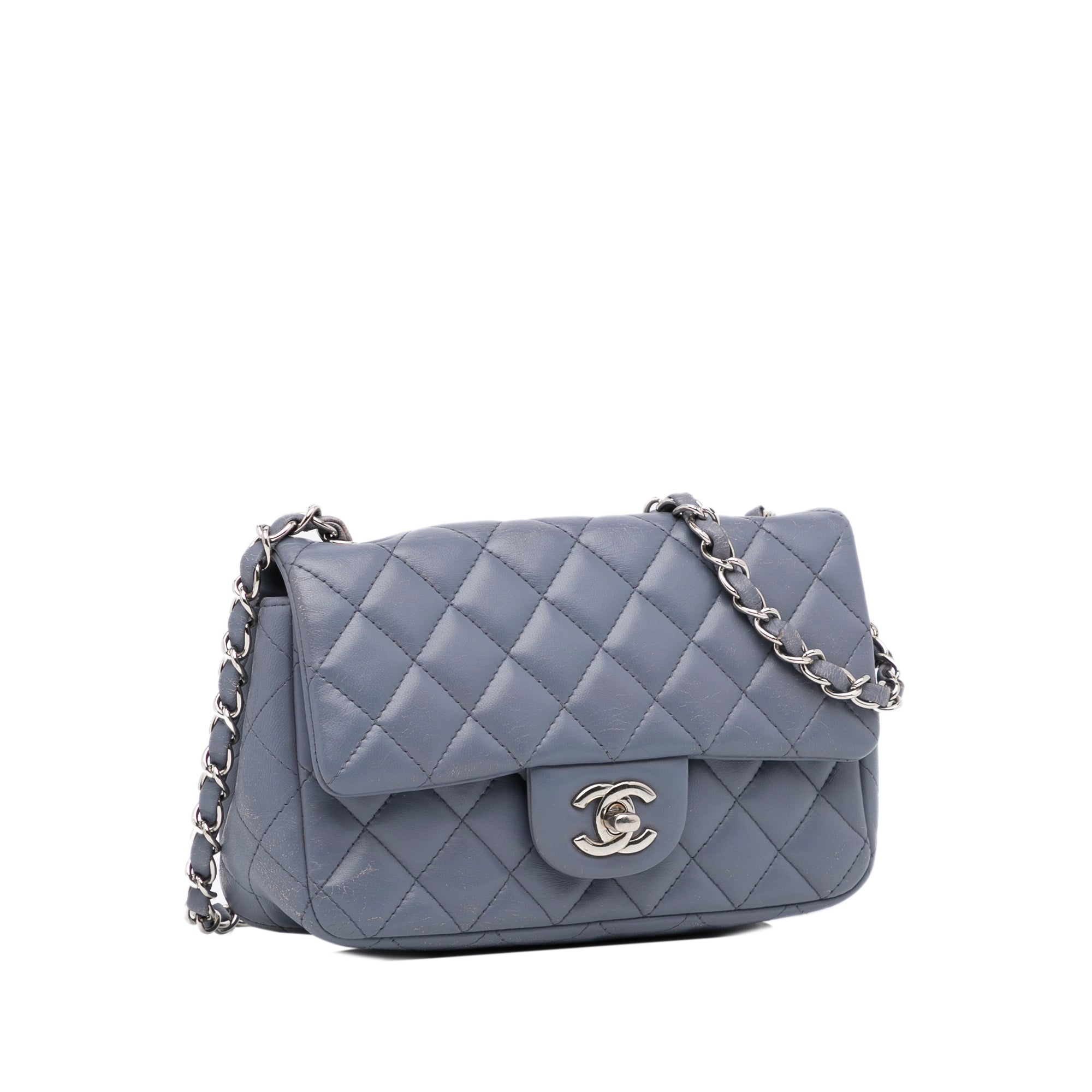 Chanel Pre-Owned Mini Rectangular Classic Lambskin Single Flap | Women | Gray