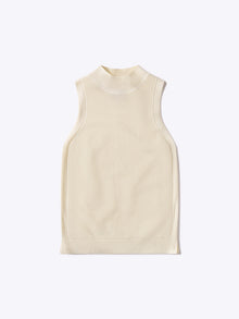Womens | Portofino Sleeveless Classic-Fit Mock Neck | Oat