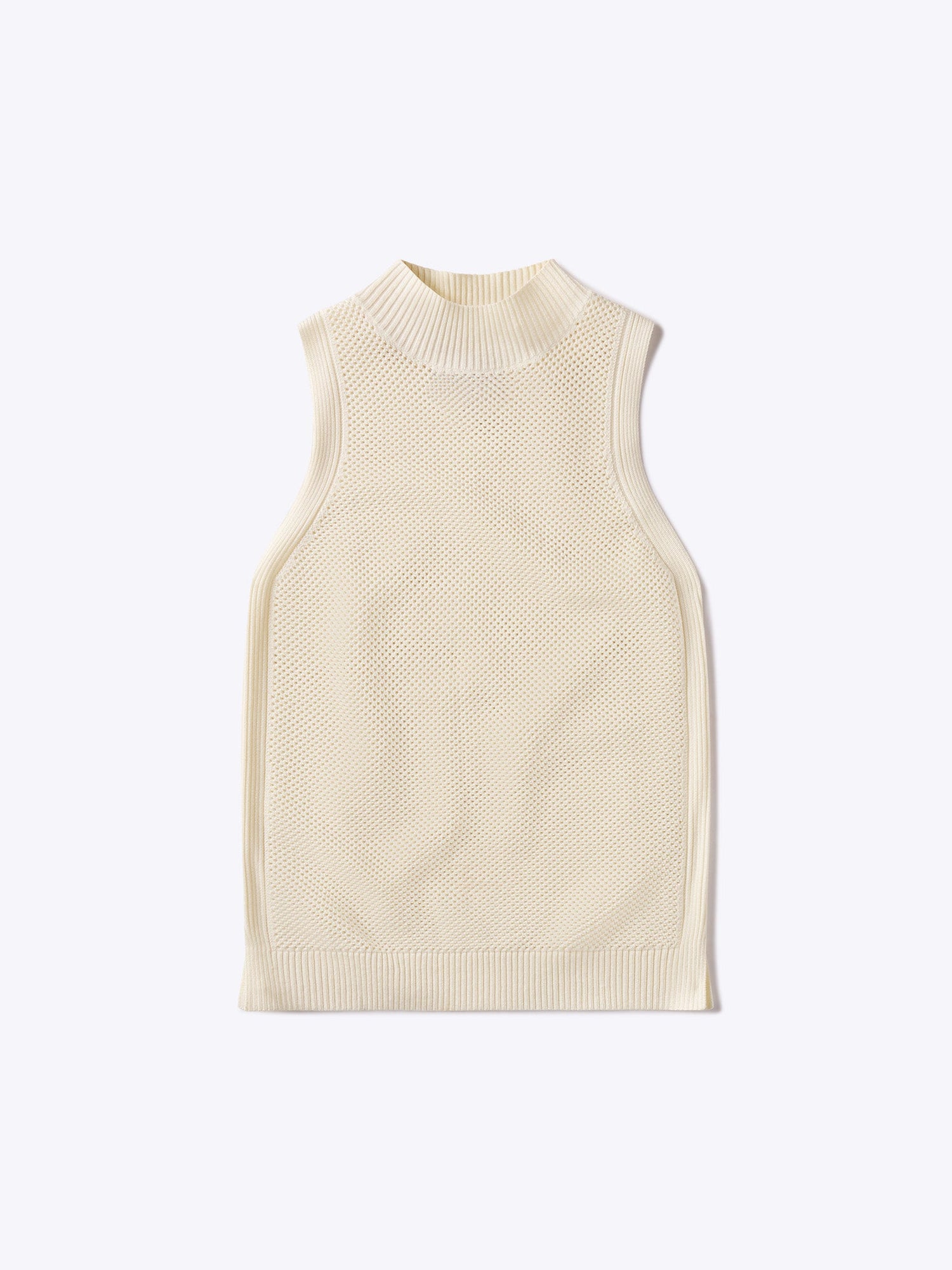 Womens | Portofino Sleeveless Classic-Fit Mock Neck | Oat