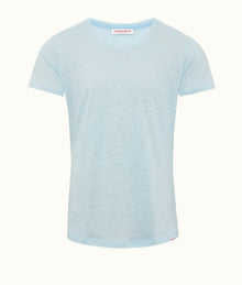 OB-T Linen Tailored Fit Crewneck Linen T-Shirt | Island Sky