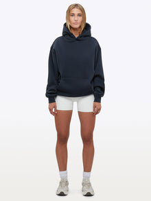 Womens | Divine Relaxed-Fit Fleece Hoodie | Obsidian