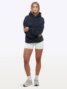 Womens | Divine Relaxed-Fit Fleece Hoodie | Obsidian
