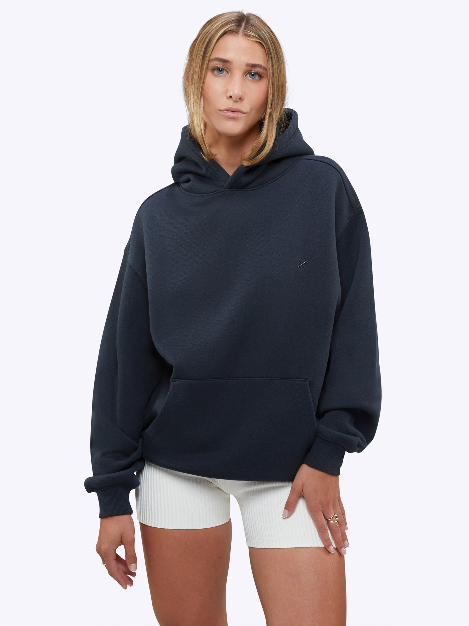 Womens | Divine Relaxed-Fit Fleece Hoodie | Obsidian