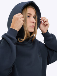 Womens | Divine Relaxed-Fit Fleece Hoodie | Obsidian