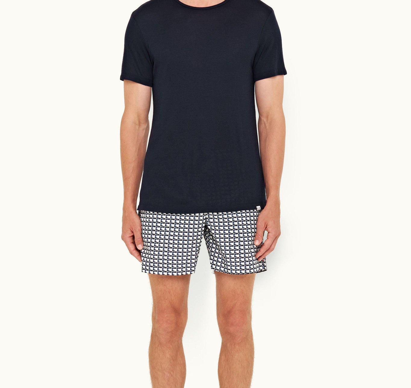 OB Classic Cashmere Tailored Fit Crew Neck Cashmere T-Shirt | Night Iris