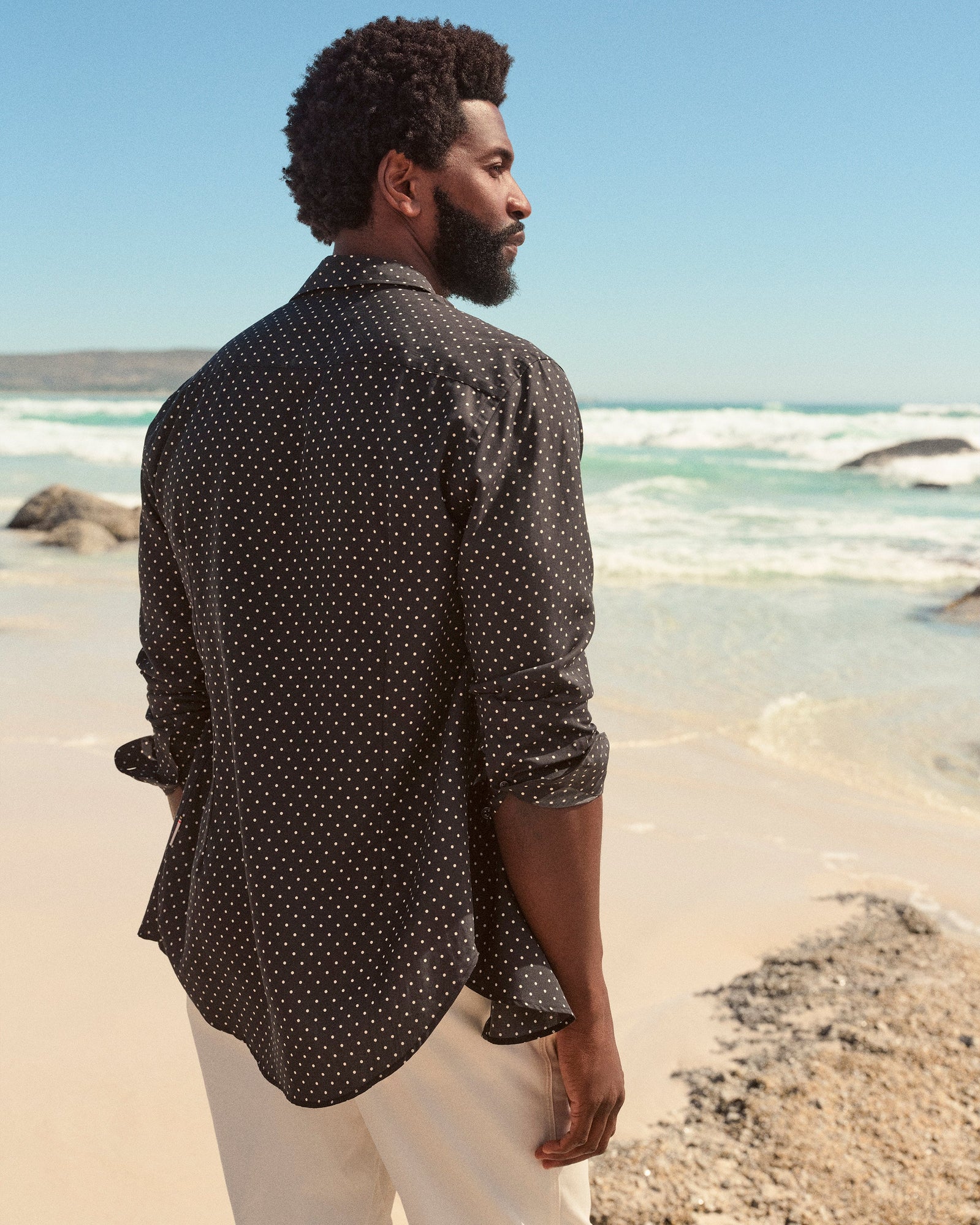 Men | Giles Polka Dot Shirt | Black
