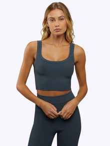 Womens | Coreflex Form-Fitting Cropped Tank | Ocean Storm