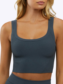 Womens | Coreflex Form-Fitting Cropped Tank | Ocean Storm