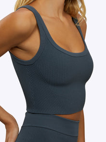 Womens | Coreflex Form-Fitting Cropped Tank | Ocean Storm