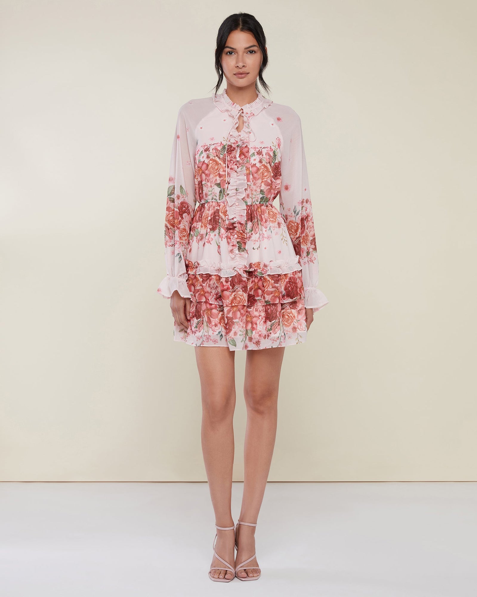 Ruffle Tiered Mini Dress | Engineered Floral