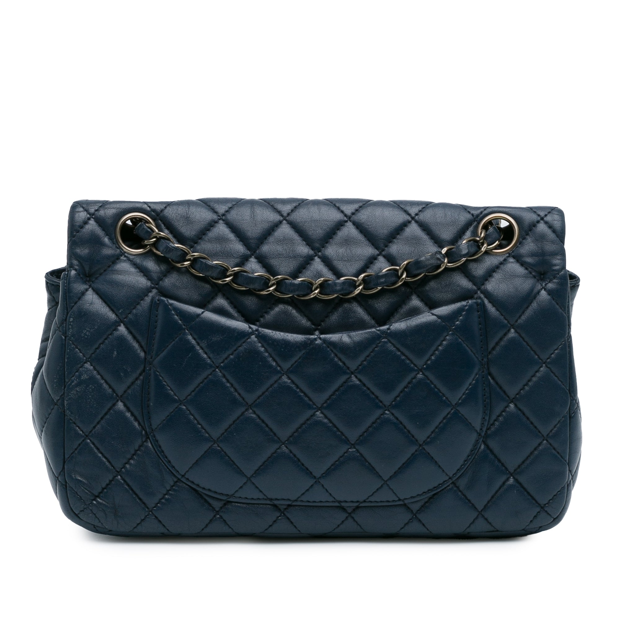 Chanel | Pre-Owned CC Quilted Lambskin Double Flap | Blue/Navy