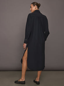 Ona | Tropez Oversized Shirt Dress | Black