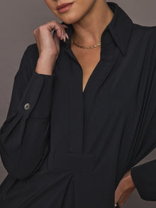 Ona | Tropez Oversized Shirt Dress | Black