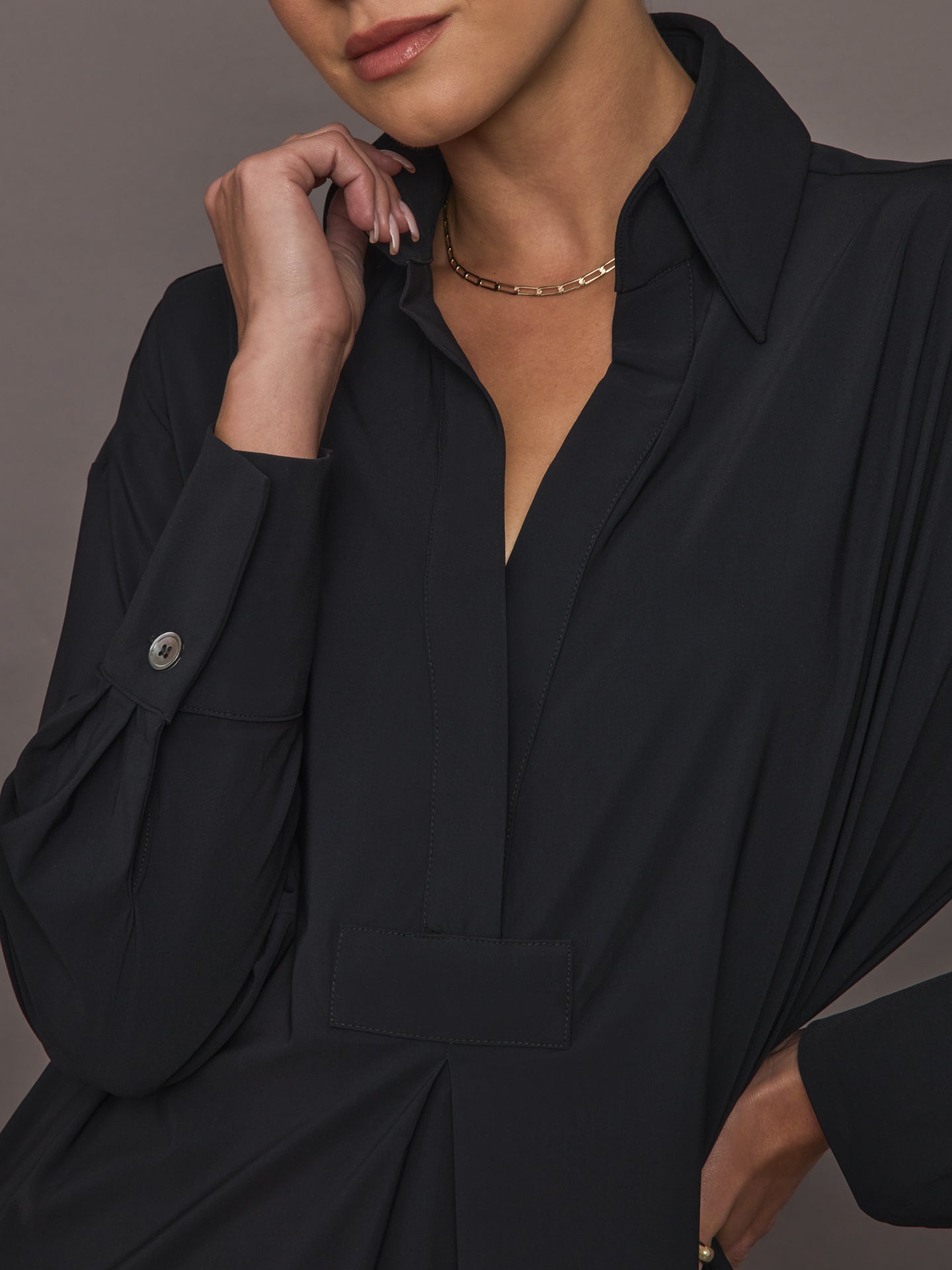 Ona | Tropez Oversized Shirt Dress | Black