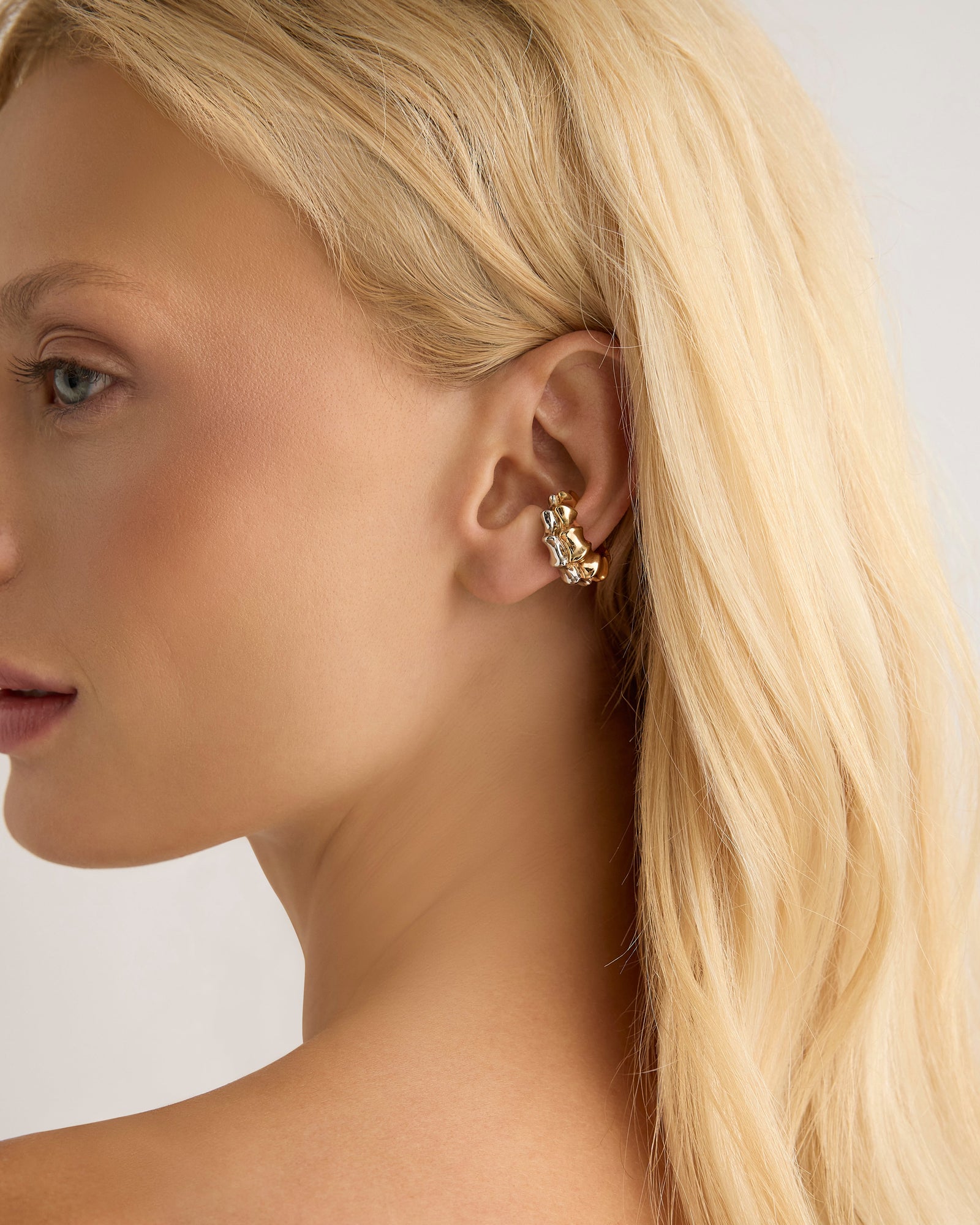 Double Murphy Ear Cuff earring - close-up detail | 14k gold earrings