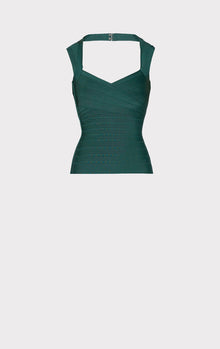 Sweetheart Cross Bandage Top | Alpine Green