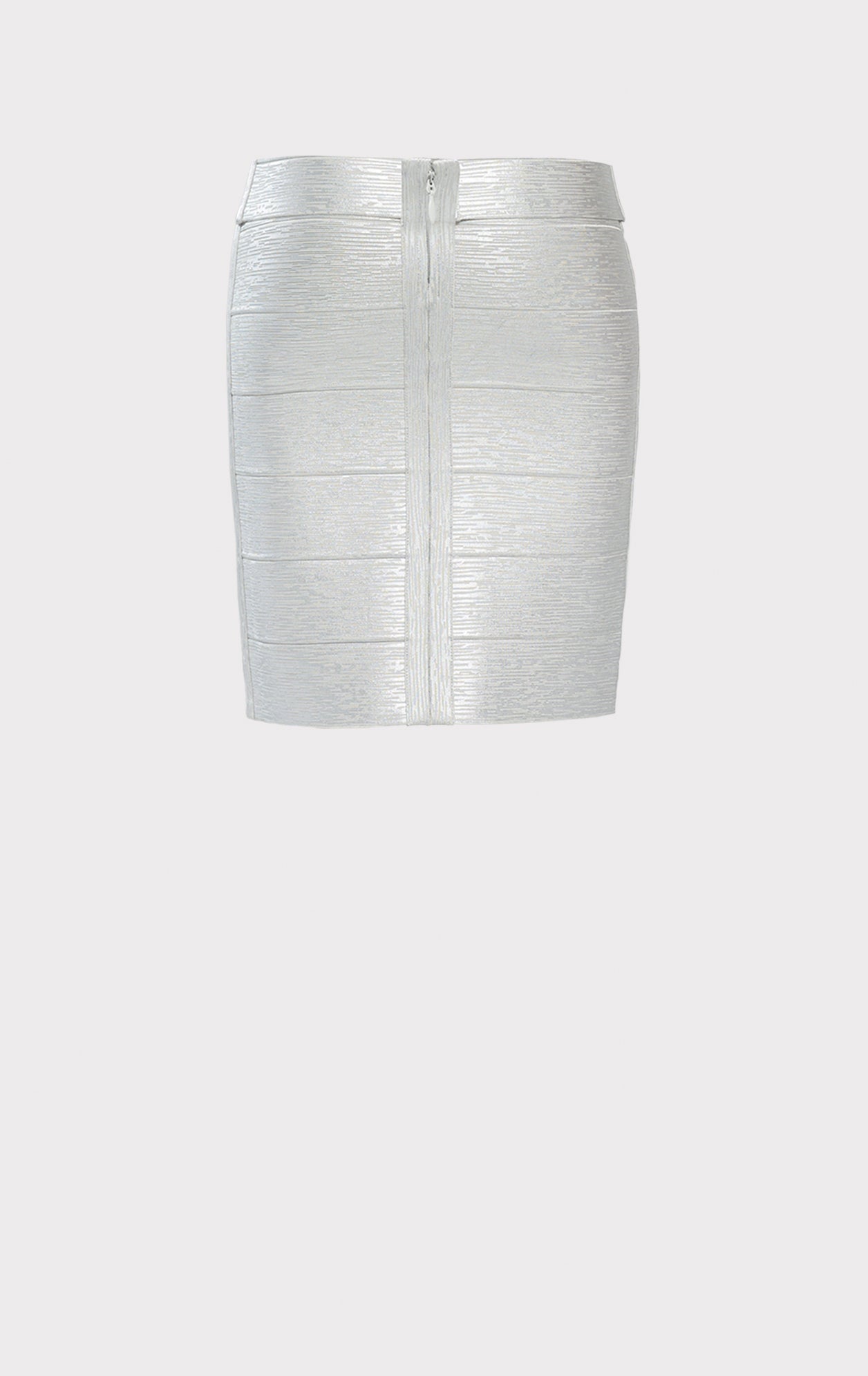 High Waisted Bandage Pencil Skirt Foil | Silver Foil