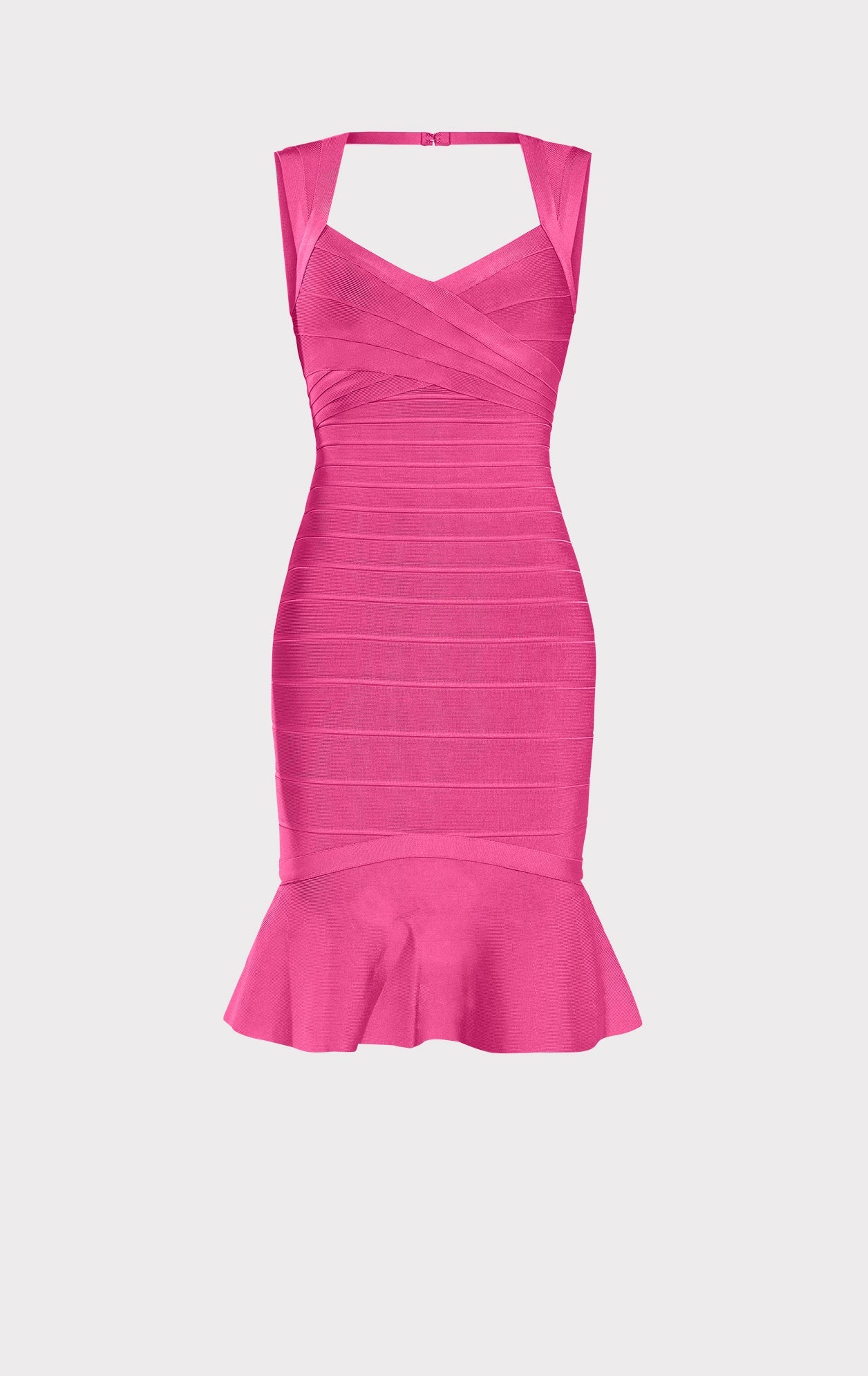 Sweetheart Flare Bandage Dress | Hot Pink