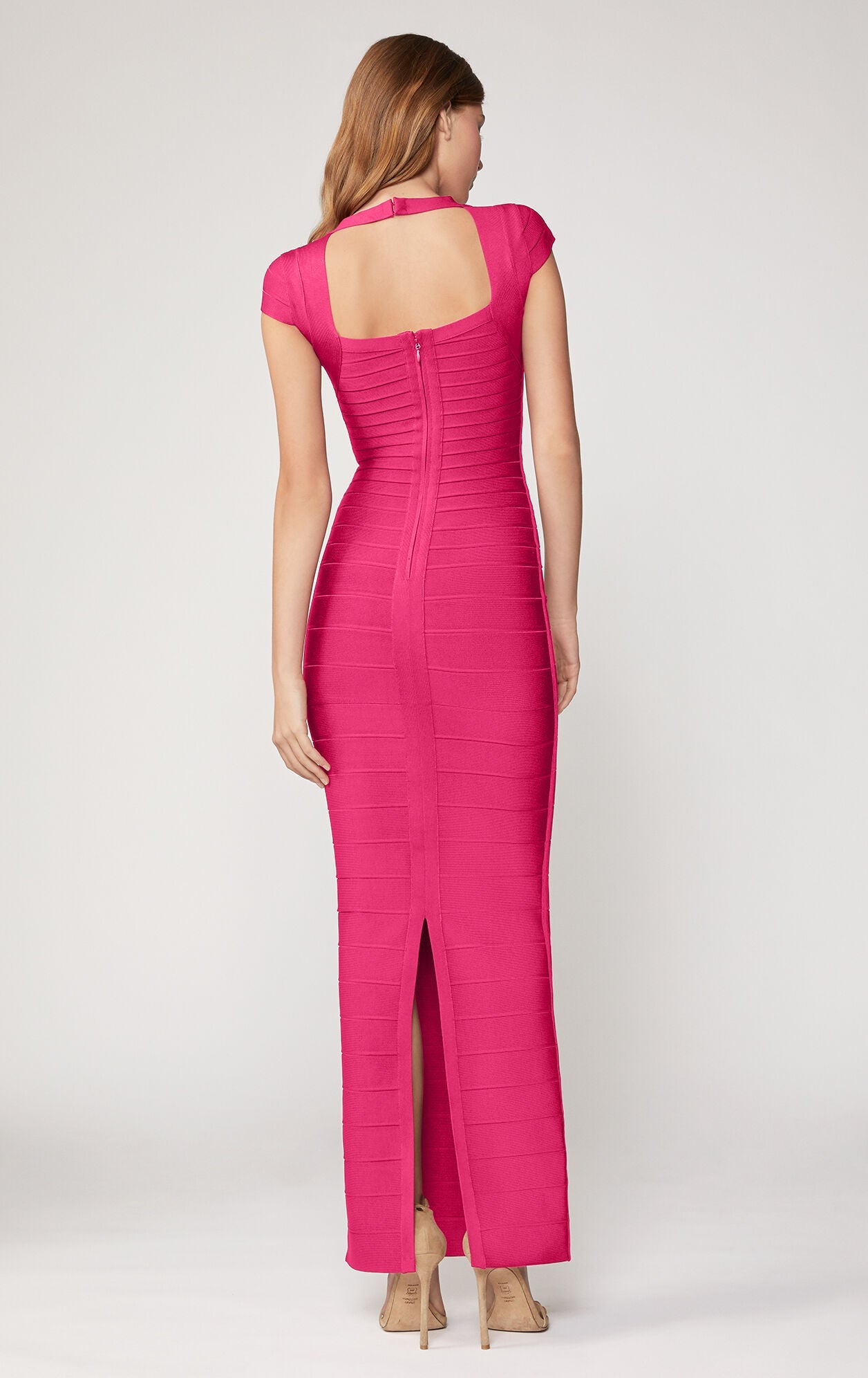 Cap Sleeve Sweetheart Gown | Hot Pink