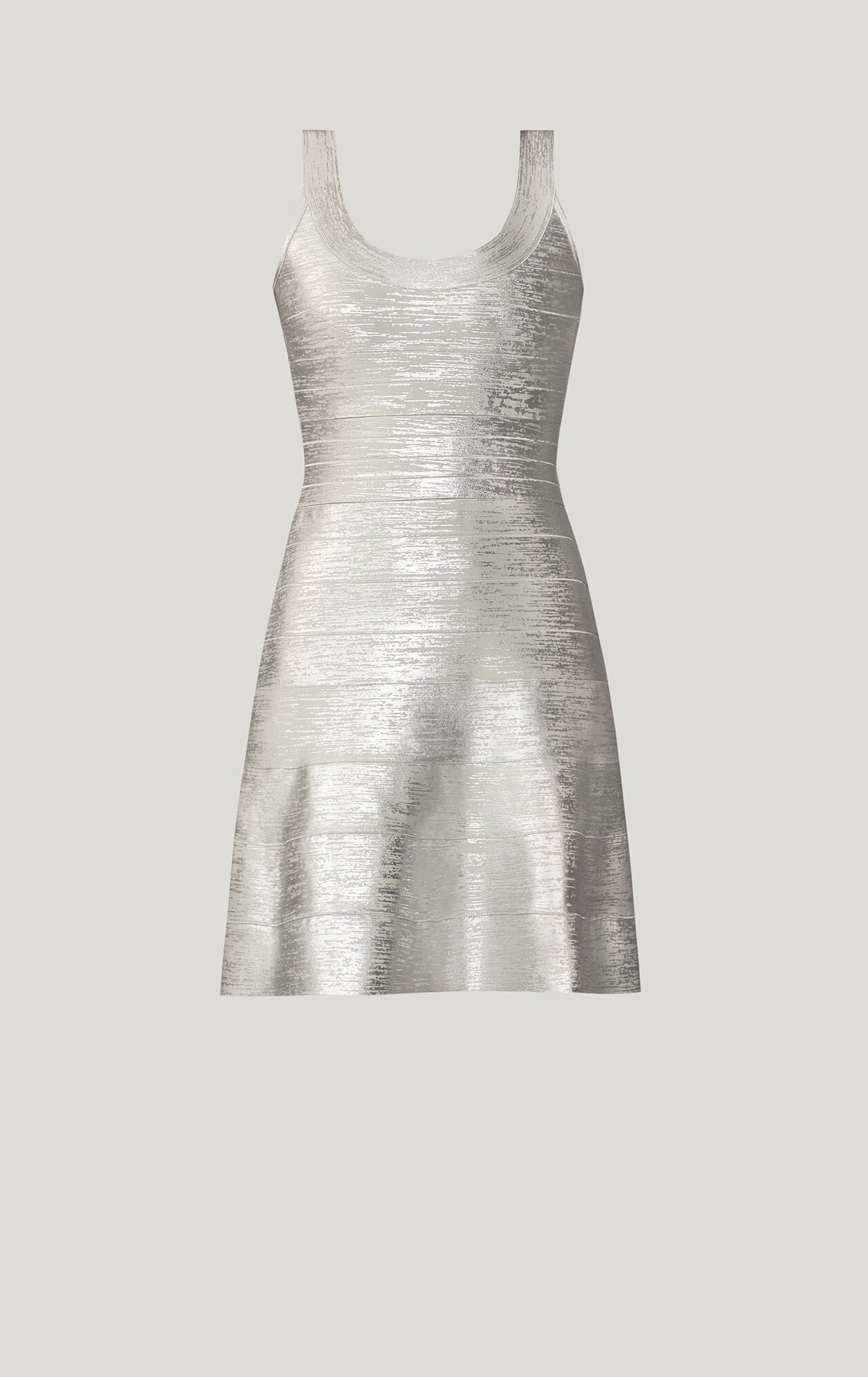 Fit And Flare Dress | Silver Foil