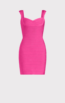 Sweetheart Banded Mini Dress | Hot Pink