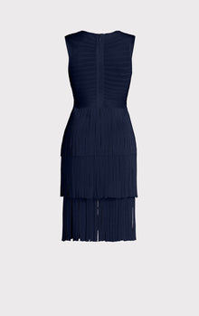 V Neck Fringed Midi Dress | Classic Blue