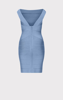 Bateau Criss Cross Waist Bandage Dress | True Blue